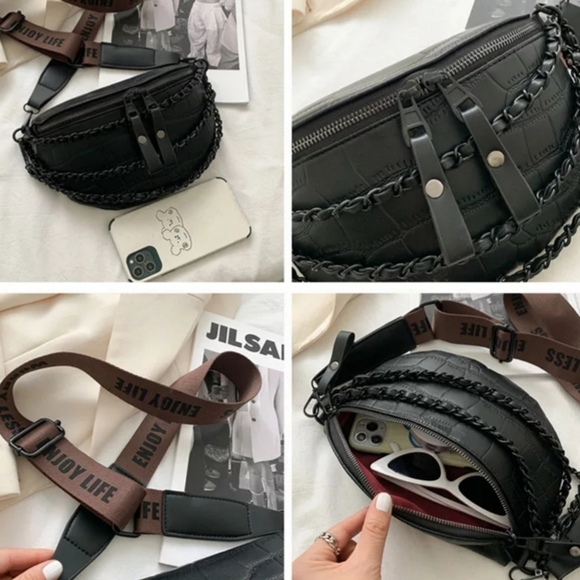 *NEW Leather Fanny Pack Belt Waist Crossbody Shoulder Bag - Picture 4 of 12